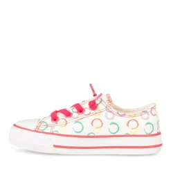 Baskets Toile ROUGE Fille Elastique