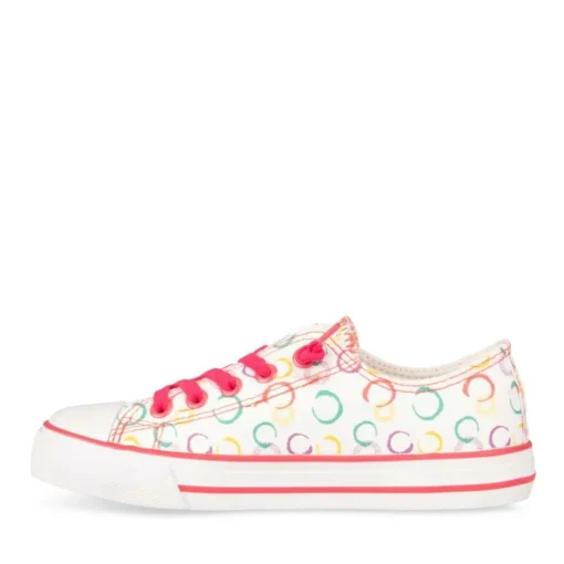 Baskets Toile ROUGE Fille Elastique