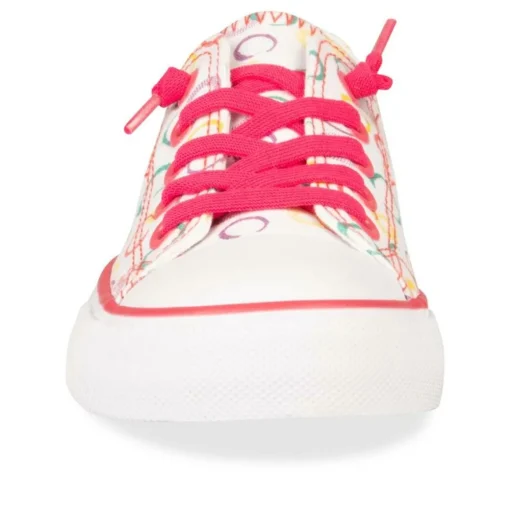 Baskets Toile ROUGE Fille Elastique