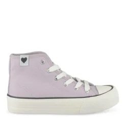 Baskets Toile VIOLET Fille Motif Uni Lacets
