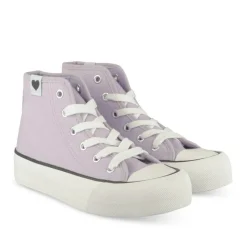 Baskets Toile VIOLET Fille Motif Uni Lacets