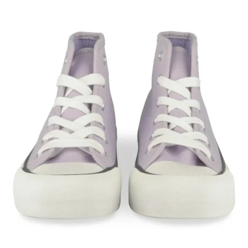 Baskets Toile VIOLET Fille Motif Uni Lacets