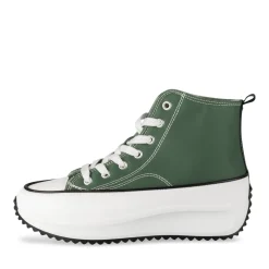 Baskets VERT Femme Motif Uni Lacets