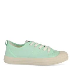 Baskets VERT Femme Motif Uni Lacets