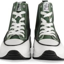 Baskets VERT Femme Motif Uni Lacets