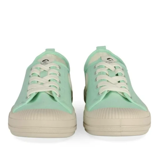 Baskets VERT Femme Motif Uni Lacets