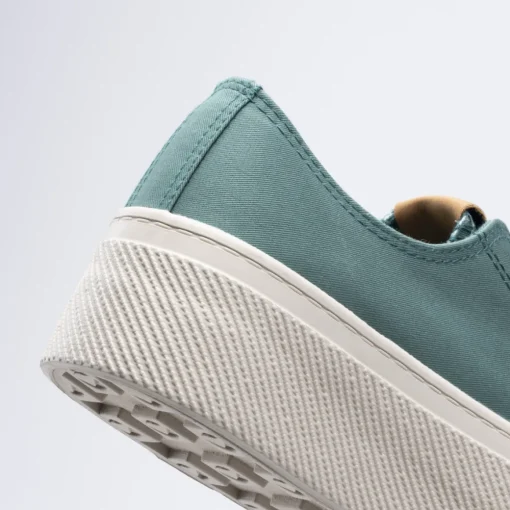 Baskets VERT Femme Motif Uni Lacets
