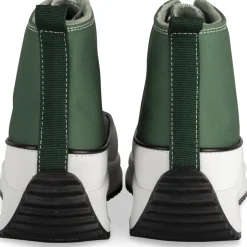 Baskets VERT Femme Motif Uni Lacets