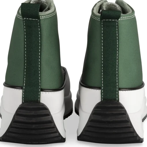 Baskets VERT Femme Motif Uni Lacets