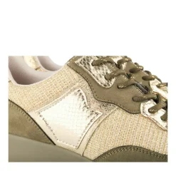 Baskets VERT Femme Motif Uni Lacets