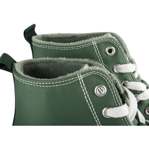 Baskets VERT Femme Motif Uni Lacets