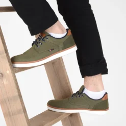 Baskets VERT Homme Motif Uni Lacets