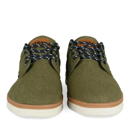 Baskets VERT Homme Motif Uni Lacets