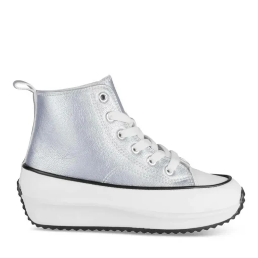 Baskets VIOLET Fille Motif Uni Lacets + Fermeture éclair