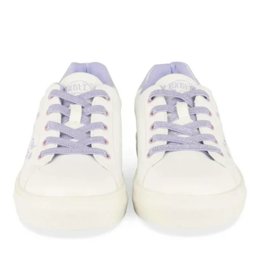 Baskets VIOLET Fille Motif Coeurs Lacets