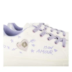 Baskets VIOLET Fille Motif Coeurs Lacets