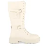 Bottes BEIGE Femme Motif Uni Lacets