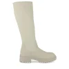 Bottes BEIGE Femme Motif Uni A Enfiler