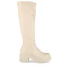 Bottes BEIGE Femme Motif Uni Fermeture éclair