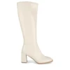 Bottes BEIGE Femme Motif Vernis Fermeture éclair