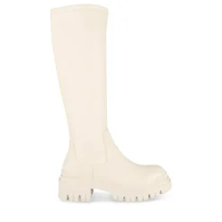 Bottes BEIGE Femme Motif Uni A Enfiler