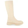 Bottes BEIGE Femme Motif Uni Elastique