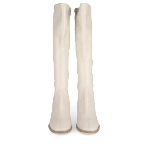 Bottes BEIGE Femme Motif Vernis Fermeture éclair