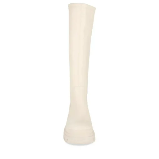 Bottes BEIGE Femme Motif Uni A Enfiler