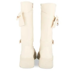 Bottes BEIGE Femme Motif Uni Lacets