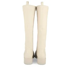 Bottes BEIGE Femme Motif Uni Lacets