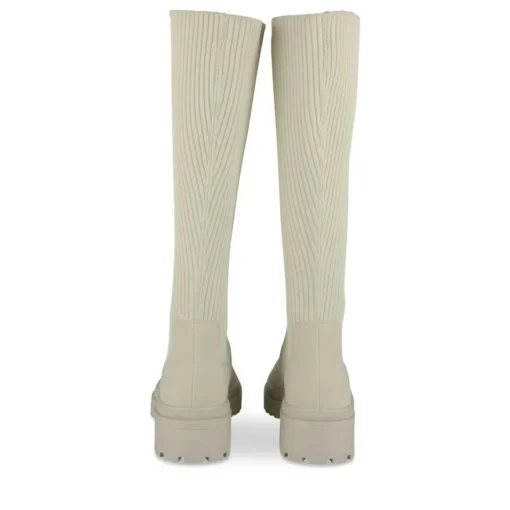 Bottes BEIGE Femme Motif Uni A Enfiler
