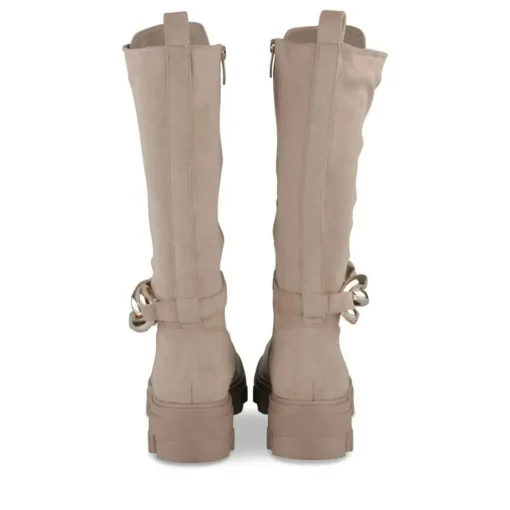 Bottes BEIGE Femme Motif Uni Lacets