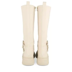 Bottes BEIGE Femme Motif Uni Lacets
