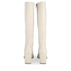 Bottes BEIGE Femme Motif Vernis Fermeture éclair