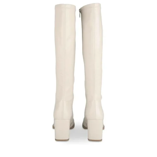 Bottes BEIGE Femme Motif Vernis Fermeture éclair