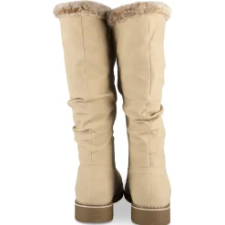 Bottes BEIGE Femme Motif Uni A Enfiler