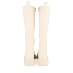 Bottes BEIGE Femme Motif Uni Lacets