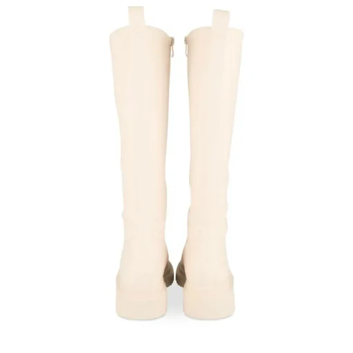 Bottes BEIGE Femme Motif Uni Lacets