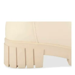 Bottes BEIGE Femme Motif Uni Fermeture éclair