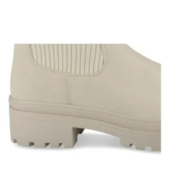 Bottes BEIGE Femme Motif Uni A Enfiler