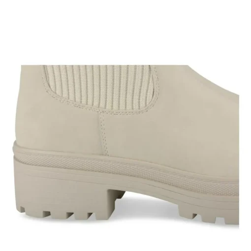 Bottes BEIGE Femme Motif Uni A Enfiler