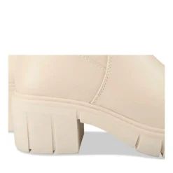 Bottes BEIGE Femme Motif Uni Fermeture éclair