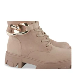 Bottes BEIGE Femme Motif Uni Lacets
