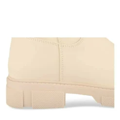 Bottes BEIGE Femme Motif Uni Fermeture éclair