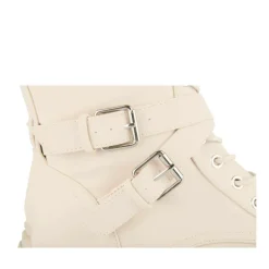 Bottes BEIGE Femme Motif Uni Lacets