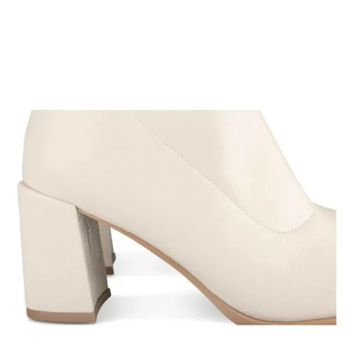 Bottes BEIGE Femme Motif Vernis Fermeture éclair
