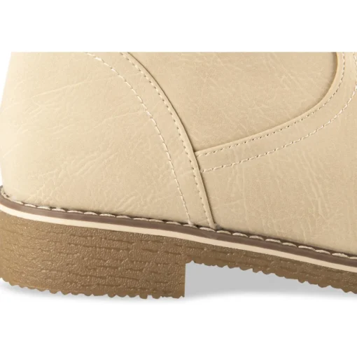 Bottes BEIGE Femme Motif Uni A Enfiler