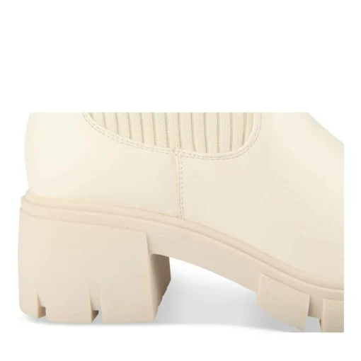 Bottes BEIGE Femme Motif Uni Elastique