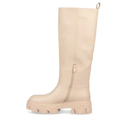 Bottes BEIGE Femme Motif Uni A Enfiler