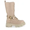 Bottes BEIGE Fille Motif Uni Lacets